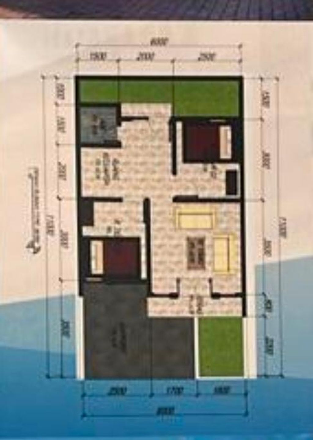 foto denah rumah tipe 36/72 perumahan KARANGSARI RESIDENCE