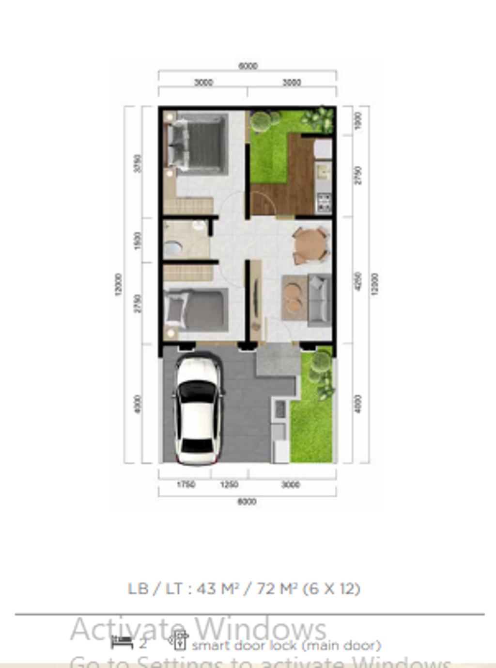 foto denah rumah tipe ALICANTE-S STD - CHI perumahan PERUMAHAN CITRA CITY SENTUL KAWASAN REGULER 1