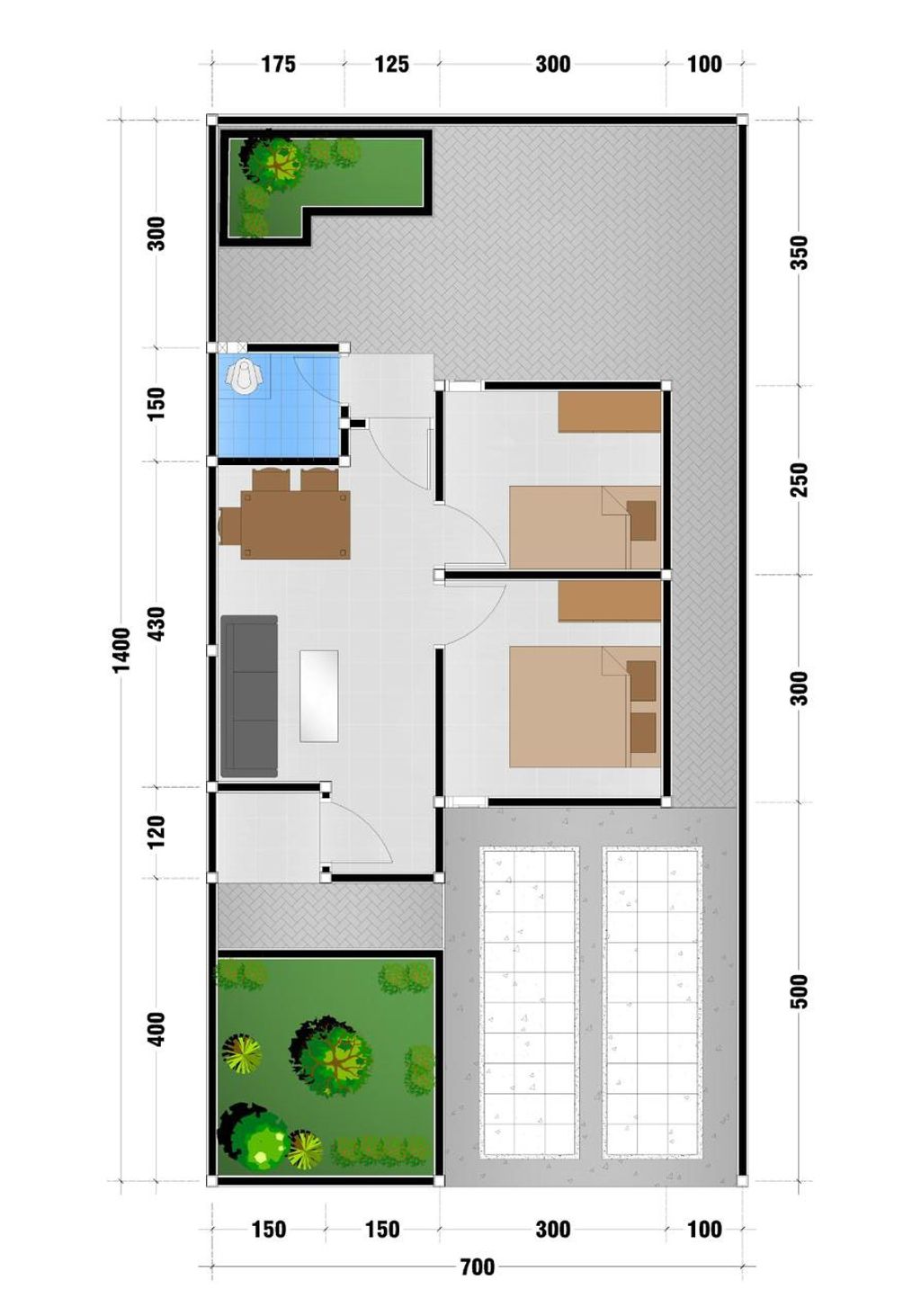 foto denah rumah tipe 36 perumahan GREEN NARAYA RESIDENCE