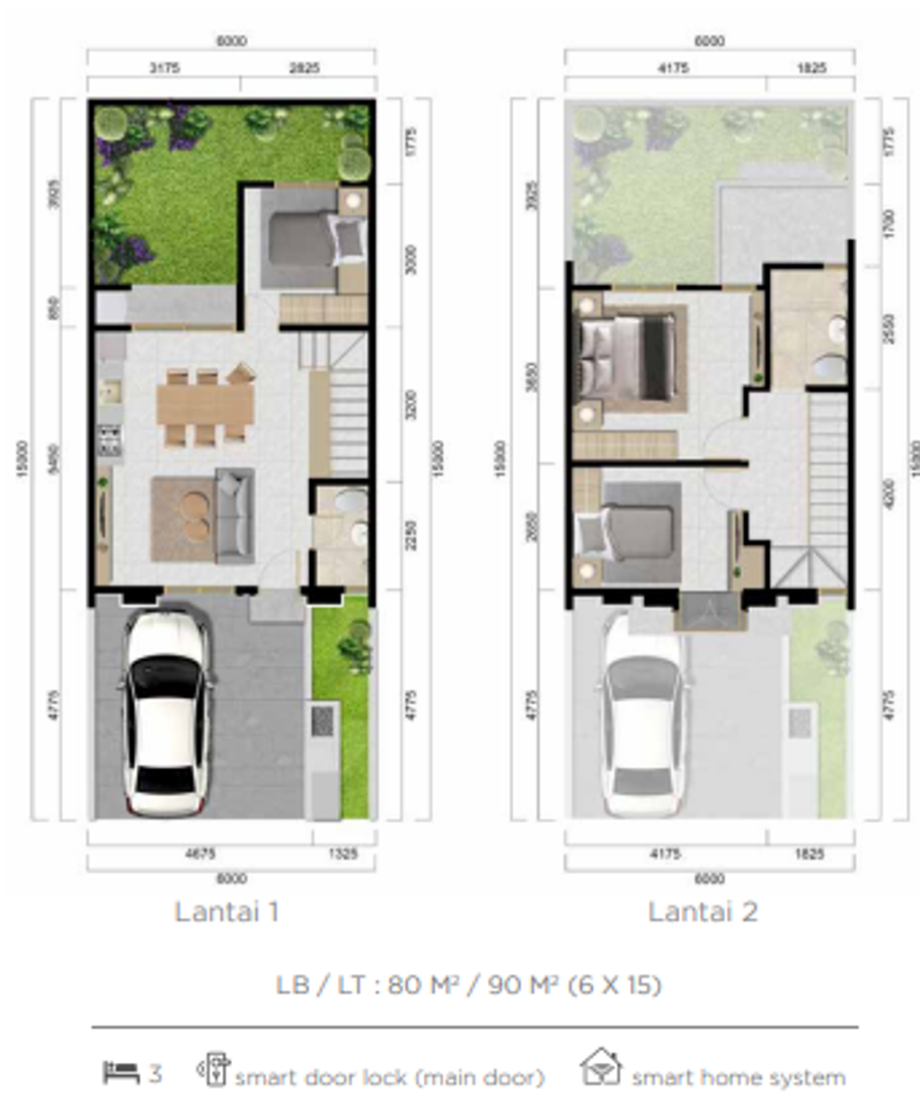 foto denah rumah tipe CORTESE-S STD - CHI perumahan PERUMAHAN CITRA CITY SENTUL KAWASAN REGULER 1