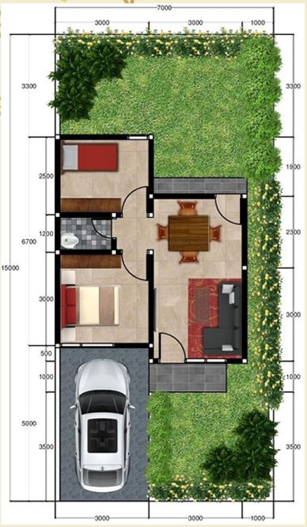 foto denah rumah tipe 36/105 perumahan DE'PREMIUM MATUNGKAS TAHAP 2