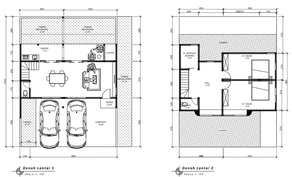 foto denah rumah tipe 54 Compact Minimalis HC (708) perumahan Cluster Everton
