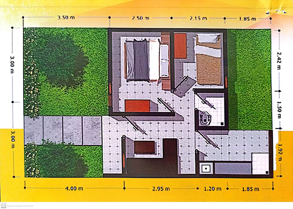foto denah rumah tipe 30-166 perumahan PANORAMA HEGARMANAH