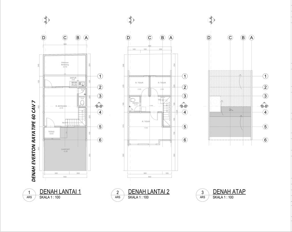 foto denah rumah tipe 60 Compact Minimalis HC (746) perumahan Cluster Everton