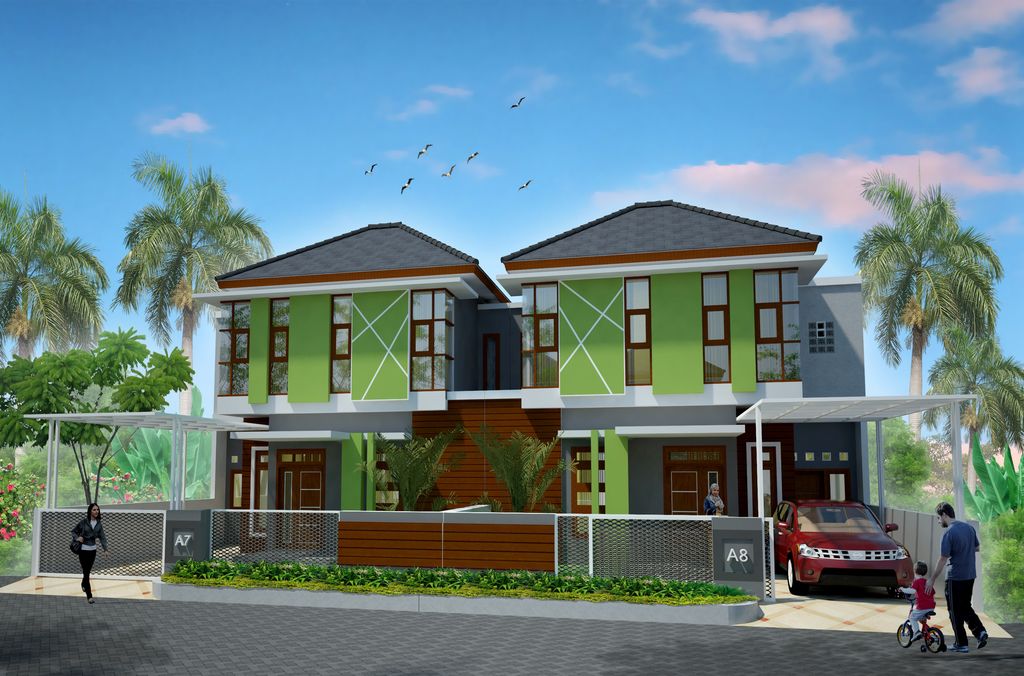 foto tampak rumah tipe 105 perumahan Grand Sentul Residence