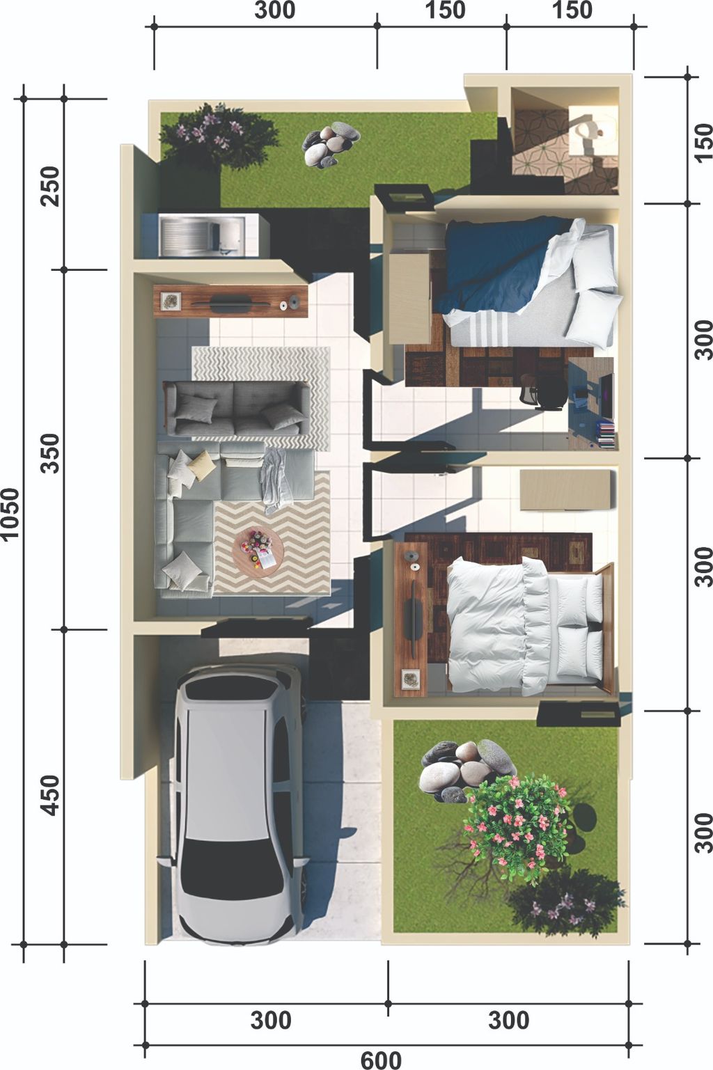 foto denah rumah tipe 36/63 perumahan Perumahan Graha Beka Residence