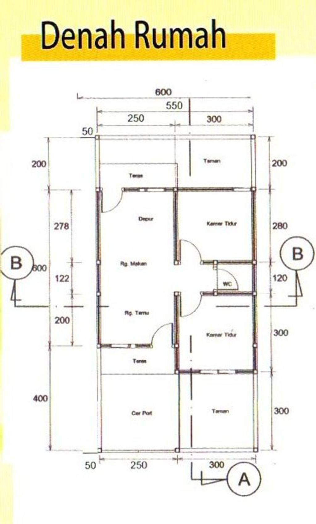 foto denah rumah tipe 36 perumahan Grand Green residence Padang alipan