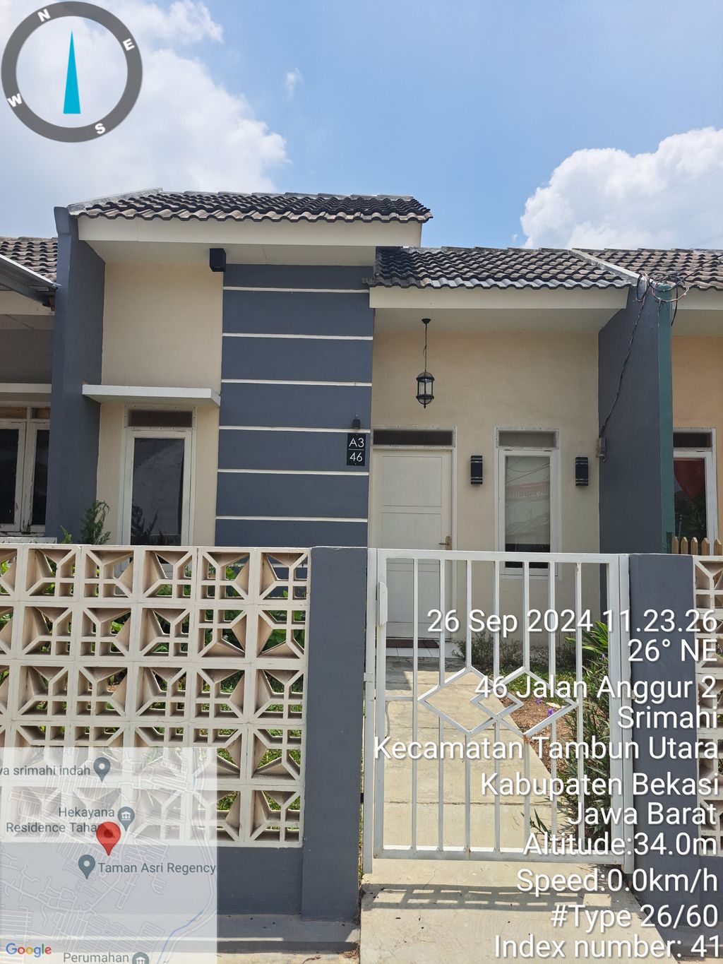 foto tampak rumah tipe 26/90 perumahan GRIYA SRIMAHI INDAH