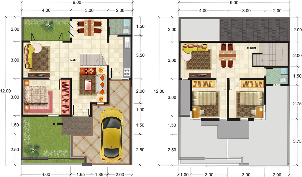 foto denah rumah tipe 105 perumahan Grand Sentul Residence