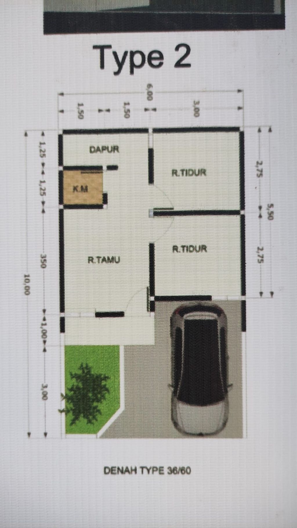 foto denah rumah tipe non subsidi perumahan Kabumian Hill