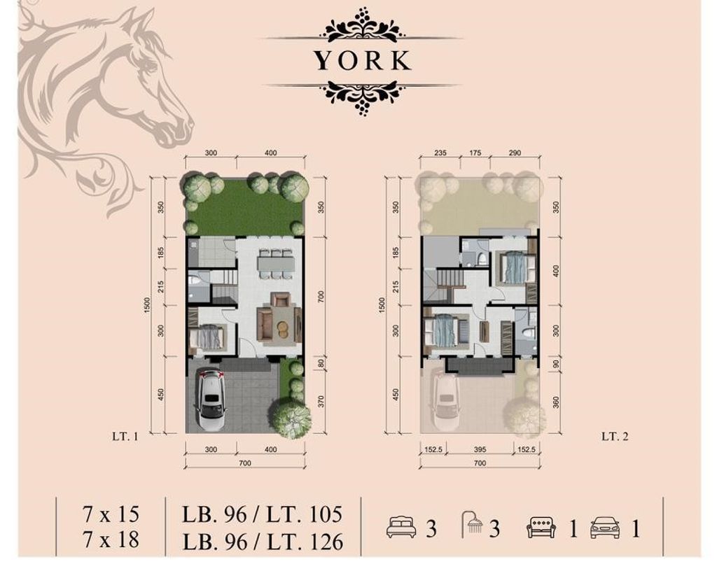 foto denah rumah tipe YORK MD3/09 perumahan CITRALAND KAIRAGI MANADO