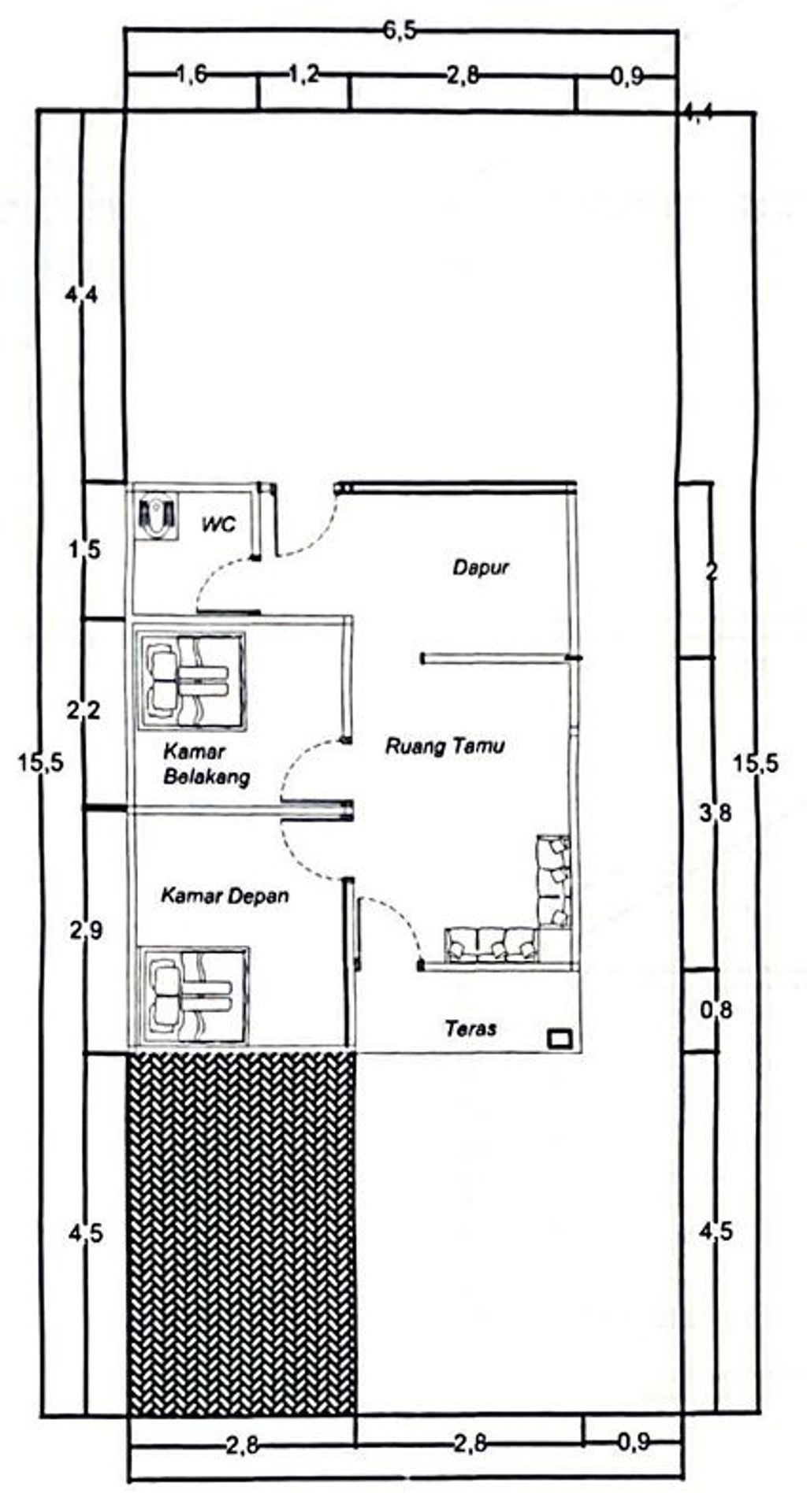 foto denah rumah tipe 36 perumahan GRIYA INDOCENTER