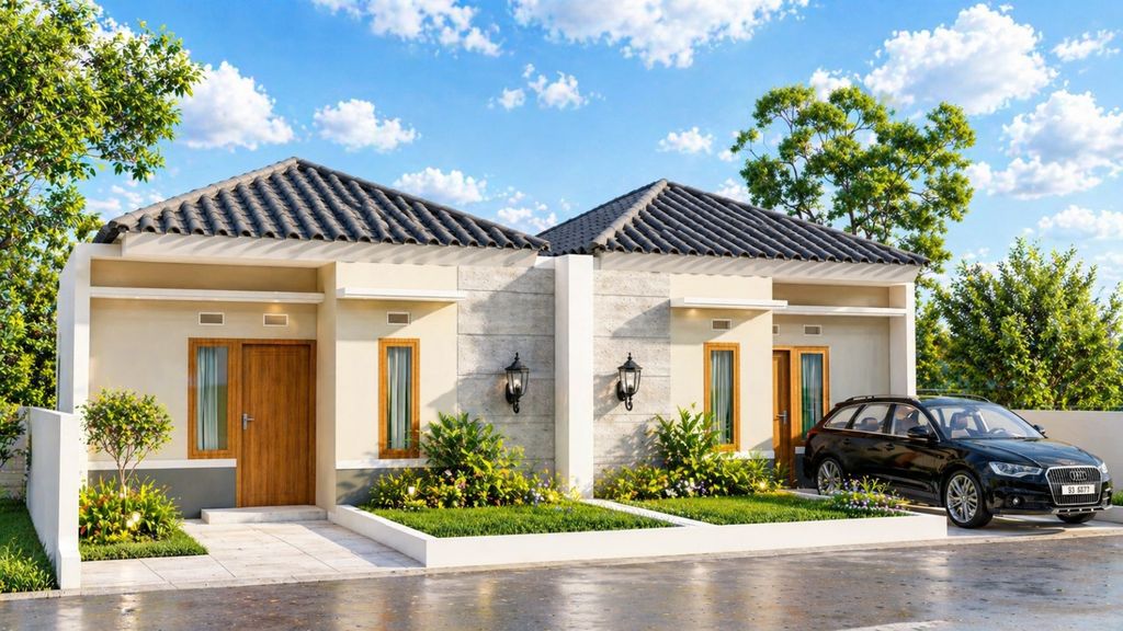 foto tampak rumah tipe 30 perumahan Tama Residence Mandan