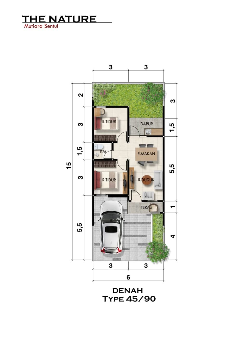 foto denah rumah tipe HC-12 perumahan Mutiara Sentul