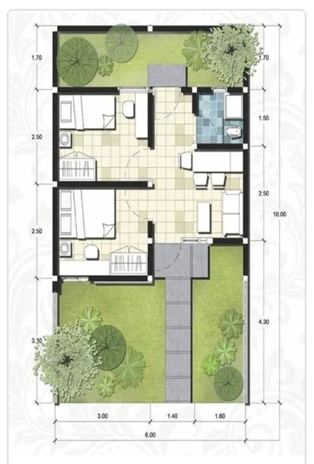 foto denah rumah tipe 28/60 perumahan OLGA SEJAHTERA RESIDENCE
