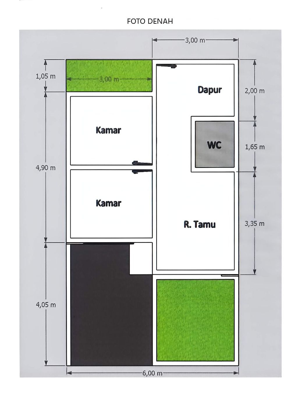 foto denah rumah tipe 36/60 perumahan GREEN SUKATANI INDAH