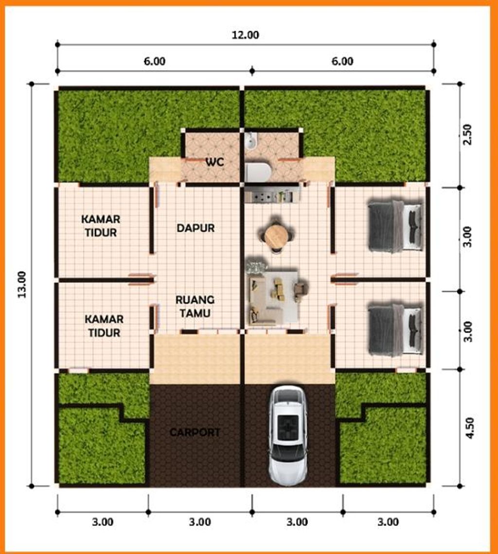 foto denah rumah tipe 36/78 Rumah Deret perumahan MUTIARA REGENCY TAHAP II