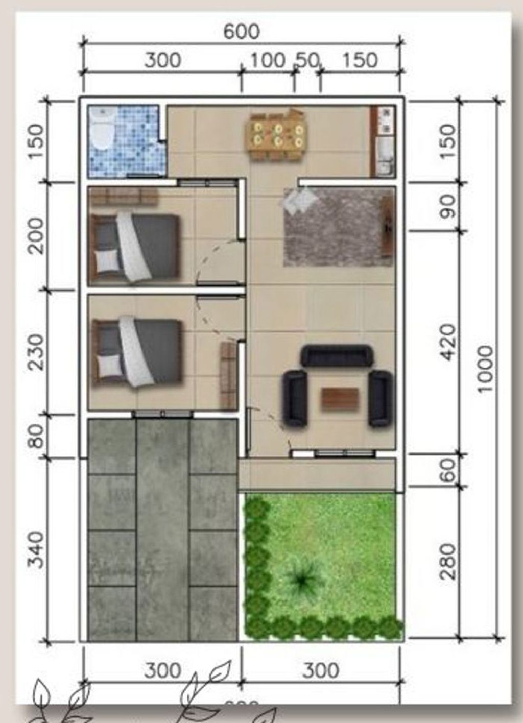 foto denah rumah tipe 30/60 New perumahan Mutiara Alam Permai Tahap 2