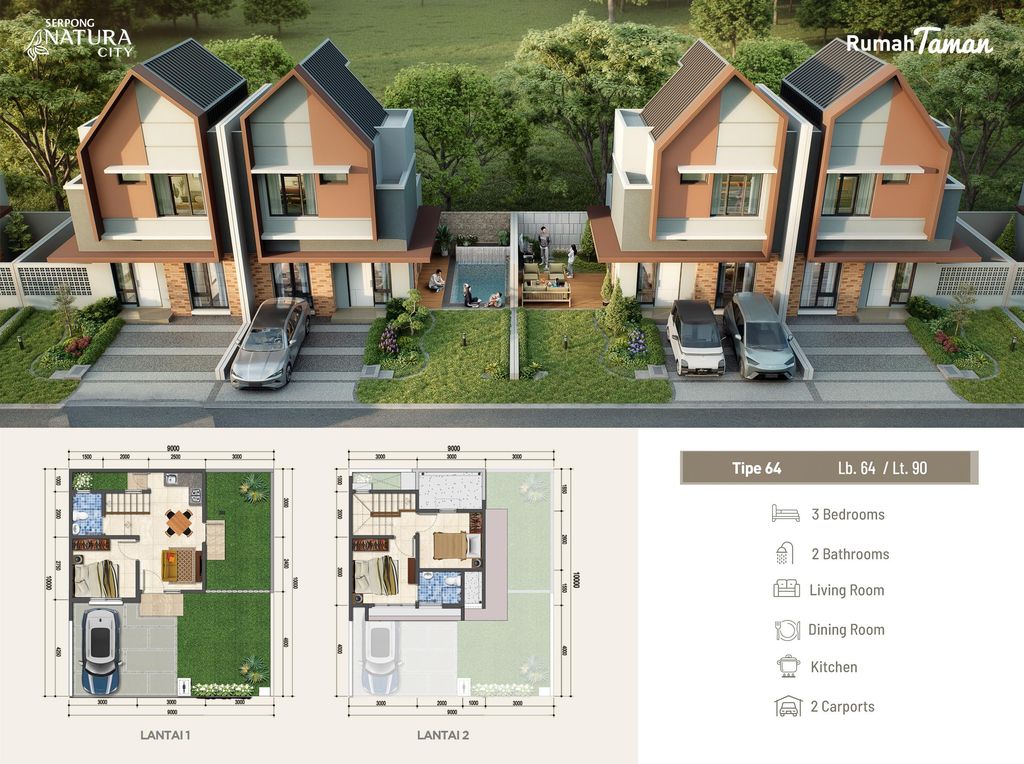 foto denah rumah tipe RV5-0015 perumahan SERPONG NATURA CITY