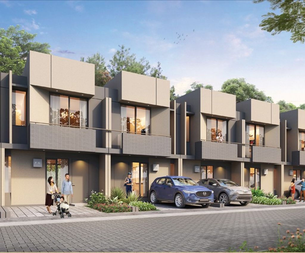 foto tampak rumah tipe AIRA 5X12 (3BR) perumahan DISCOVERY RIVIERA BINTARO JAYA