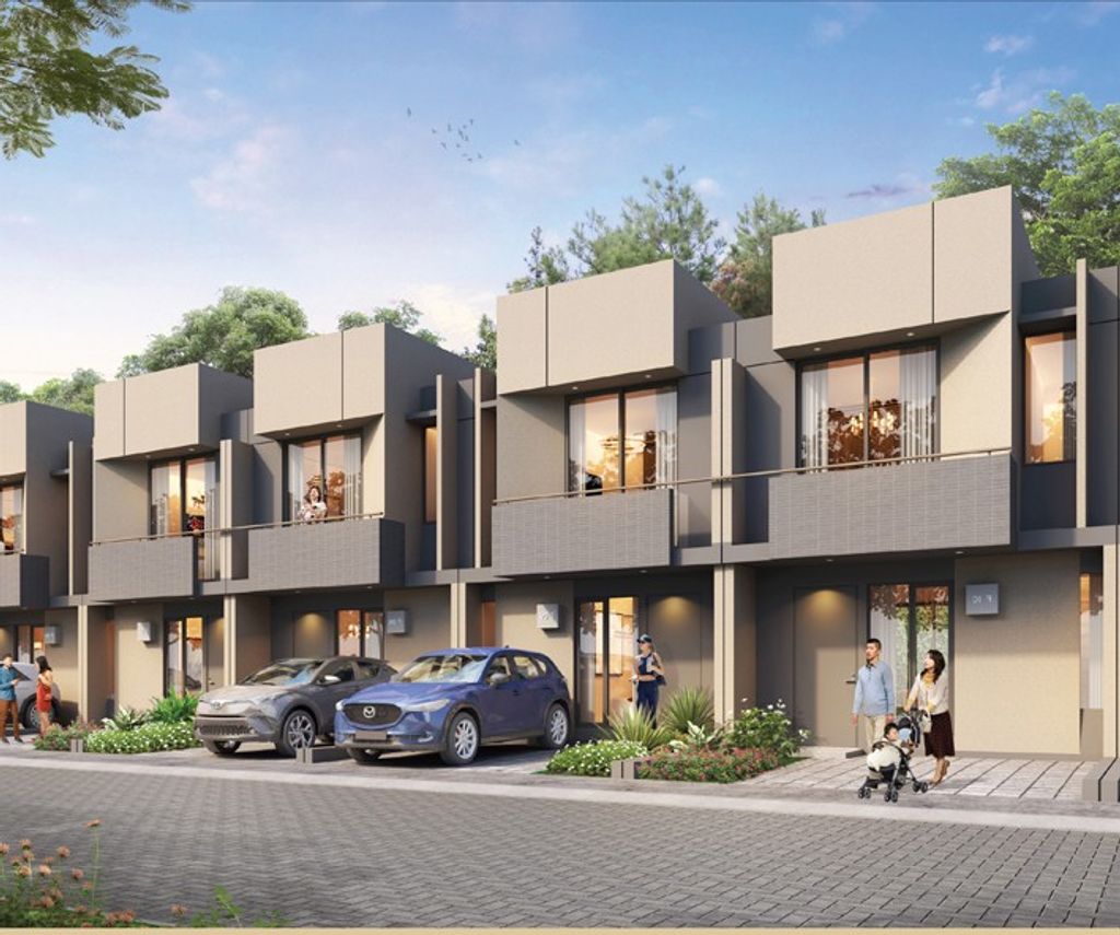 foto tampak rumah tipe AIRA 5X11 (3BR) perumahan DISCOVERY RIVIERA BINTARO JAYA