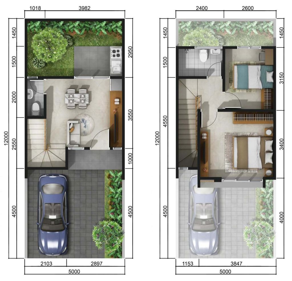 foto denah rumah tipe VIREZZA 5 perumahan DISCOVERY ALTEZZA II BINTARO JAYA