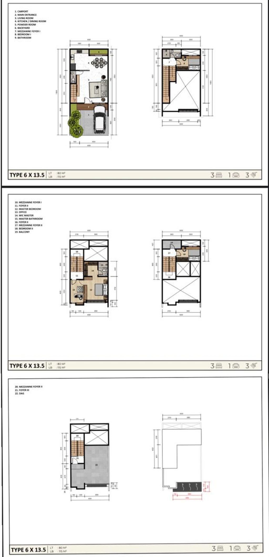 foto denah rumah tipe 6 x 13.5 (8EE) perumahan Royal Residence Tahap 1