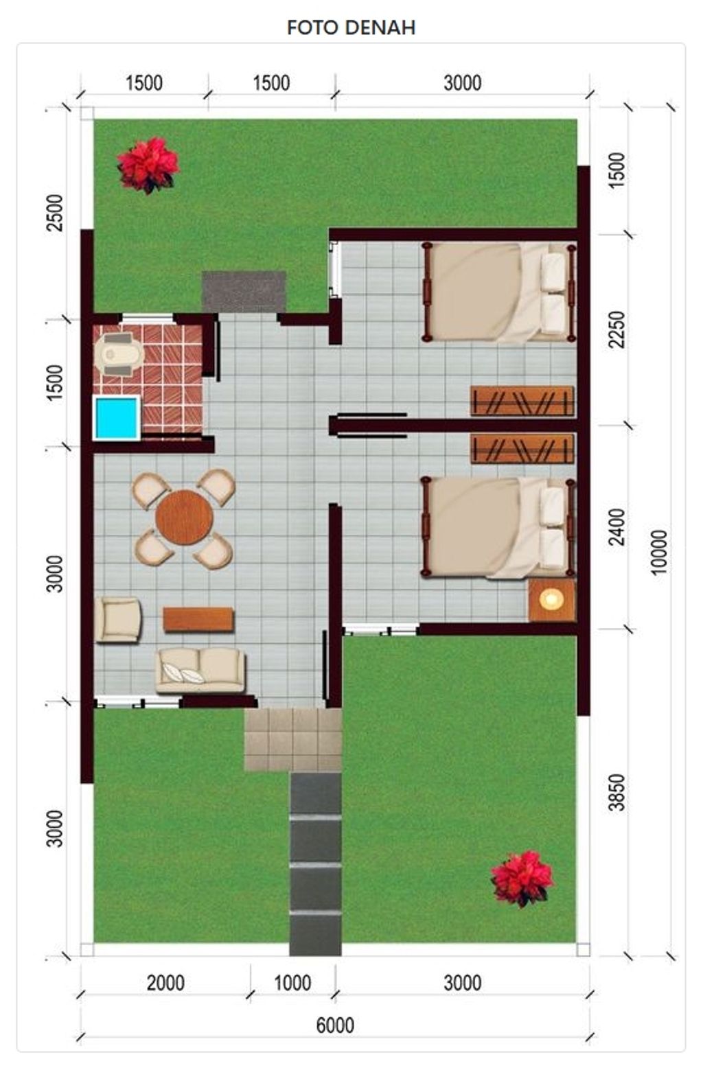 foto denah rumah tipe A perumahan GRAND ROYAL PARK  ,(DS.SUKASARI)