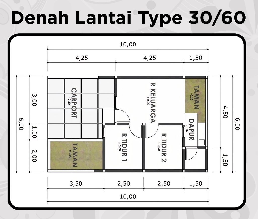 foto denah rumah tipe Subsidi 30/60 perumahan GRAHA SITU INDAH