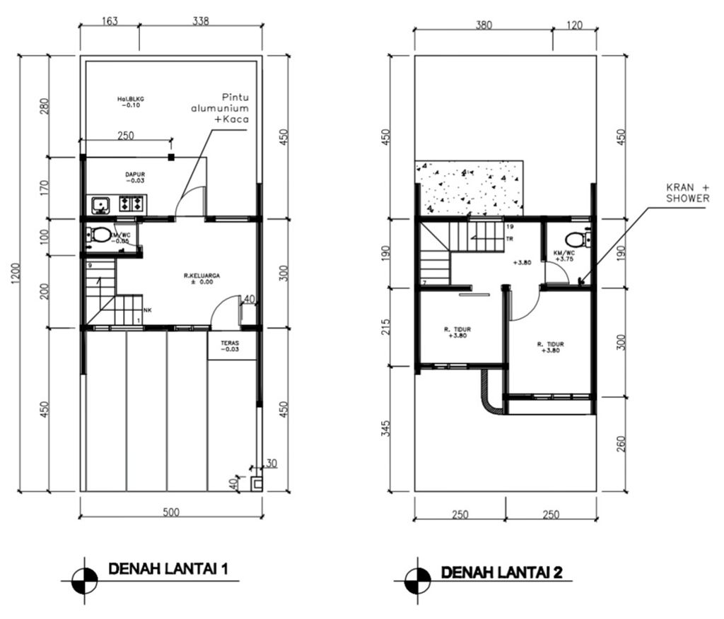 foto denah rumah tipe 38 Compact 2 Kamar HC (468) perumahan G-Land Ciwastra Park 2