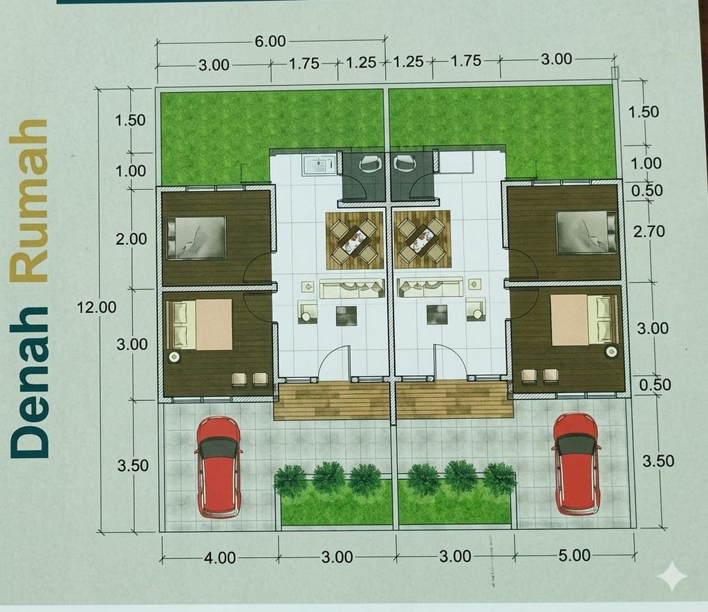 foto denah rumah tipe 36 perumahan Peringgan Indah