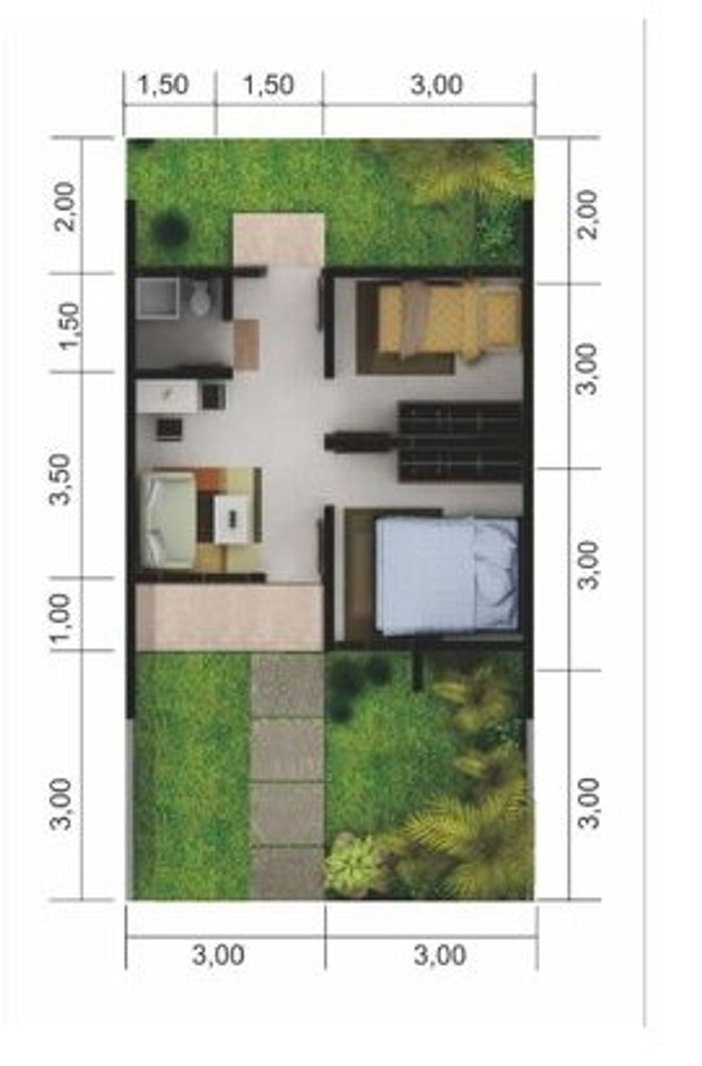 foto denah rumah tipe 30/66 New perumahan Taman Sakura 