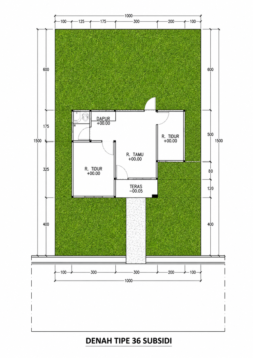 foto denah rumah tipe 36 SUBSIDI perumahan Green Royal Residence