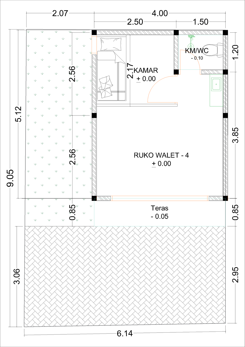 foto denah rumah tipe RW-4 (2026) perumahan Kepuren Residence (Kepuren)