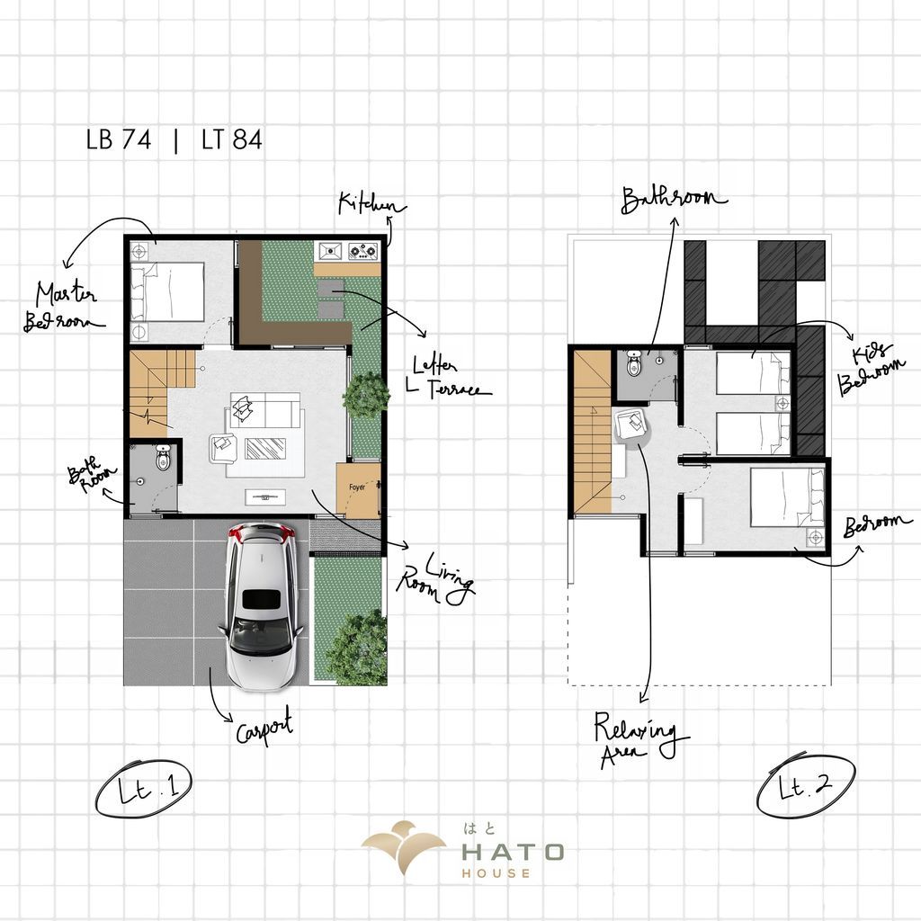 foto denah rumah tipe 3 BR HATO HOUSE UNIT BQ-05 perumahan Perumahan Shoji Land