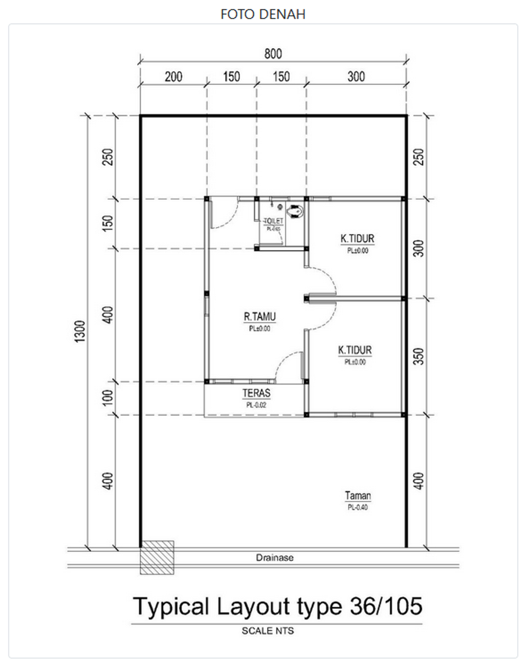 foto denah rumah tipe 36/105 perumahan Rangkiang Ventura Residence
