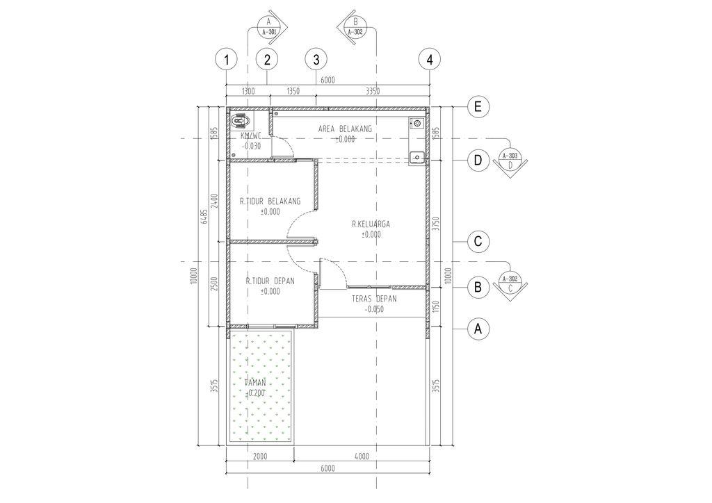 foto denah rumah tipe 35/60 perumahan Casanova