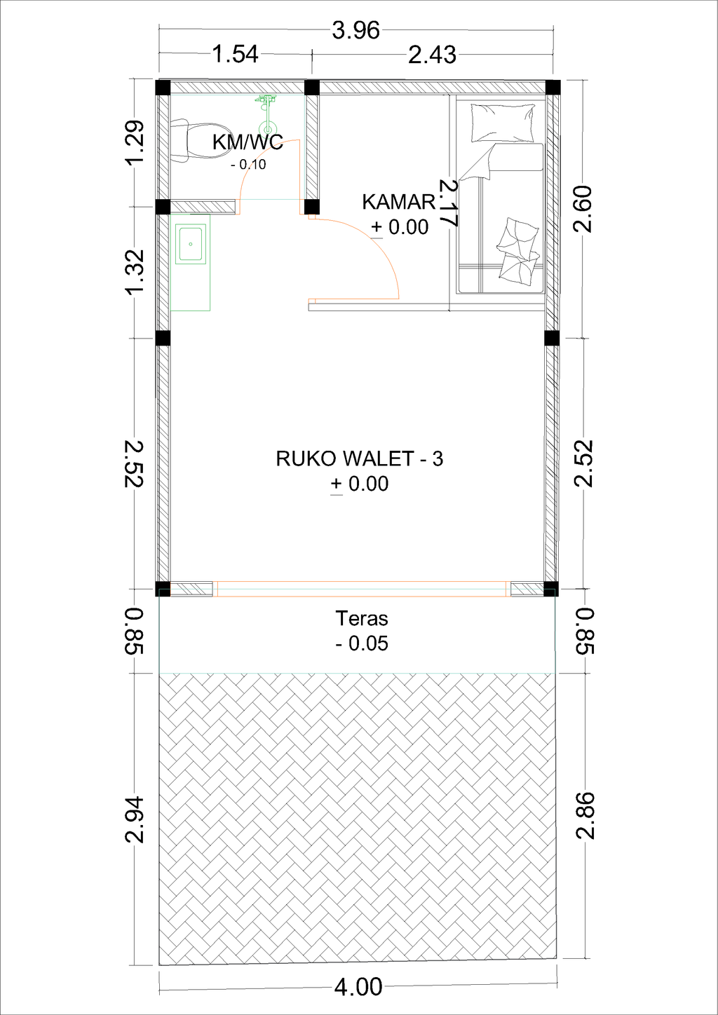 foto denah rumah tipe RW-3 (2026) perumahan Kepuren Residence (Kepuren)