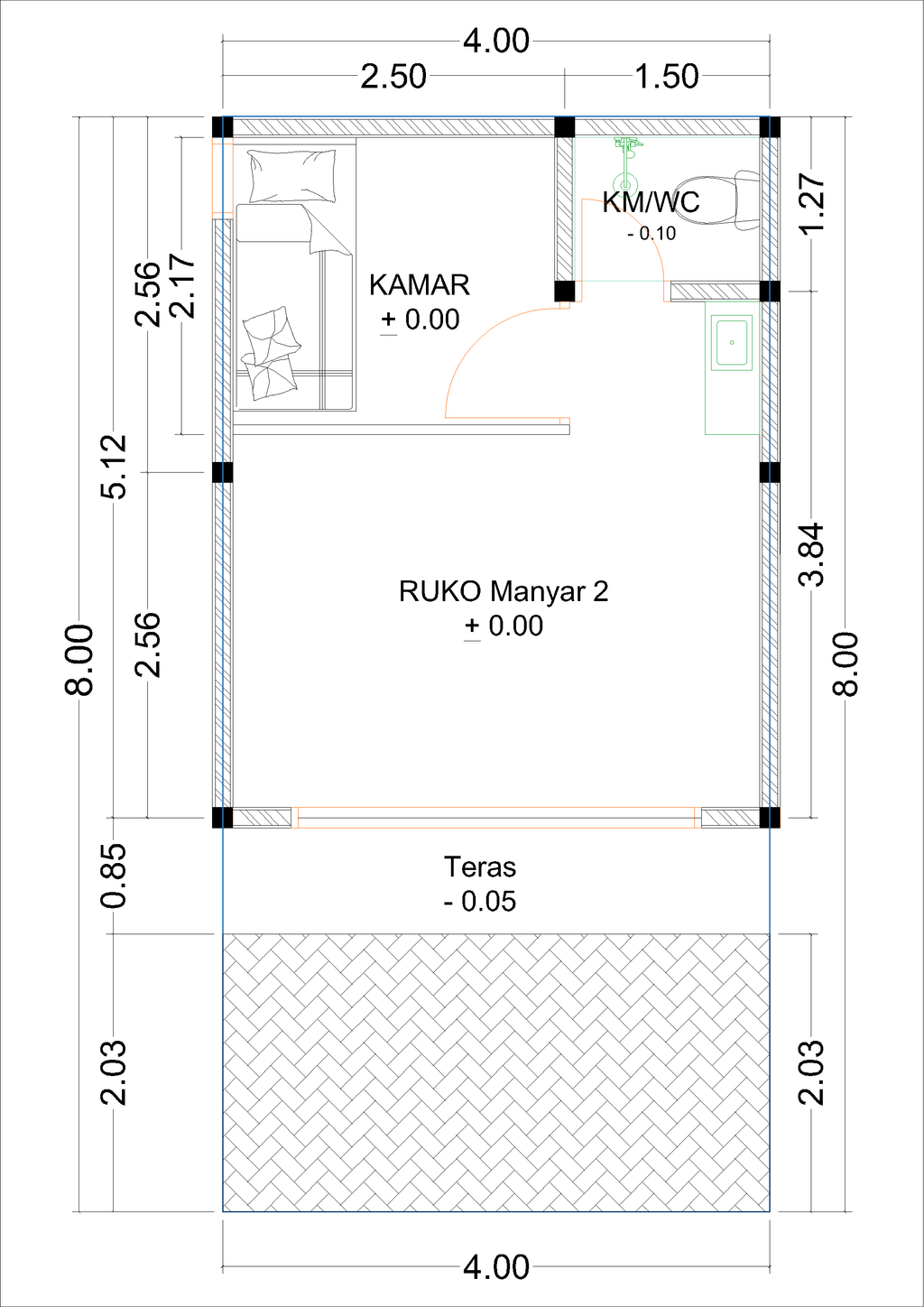 foto denah rumah tipe RMn-2 (2026) perumahan Kepuren Residence (Kepuren)