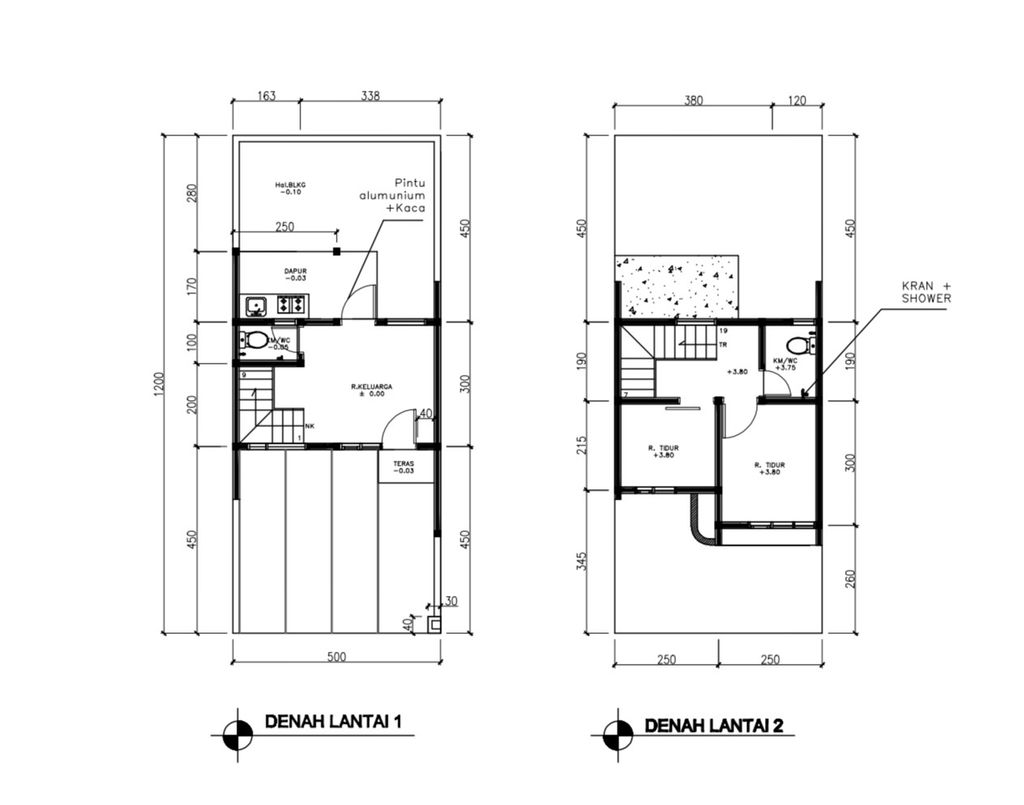 foto denah rumah tipe 38 Compact 2 Kamar HC (500) perumahan G-Land Ciwastra Park 2