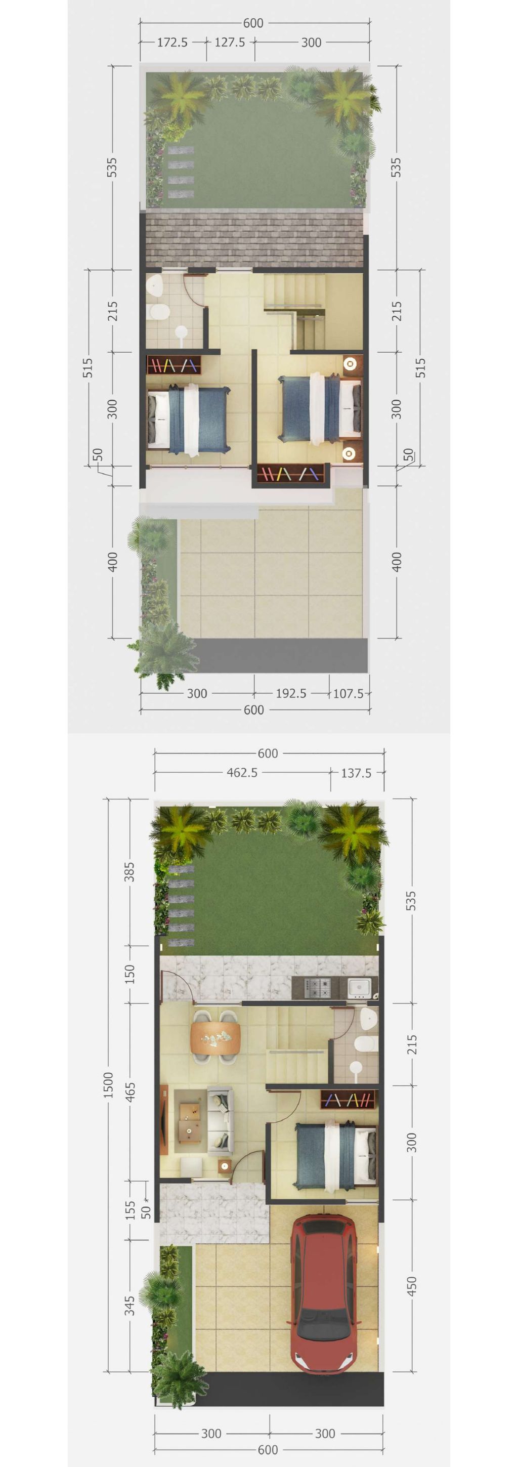 foto denah rumah tipe 76/139 perumahan KEBUN RAYA RESIDENCE