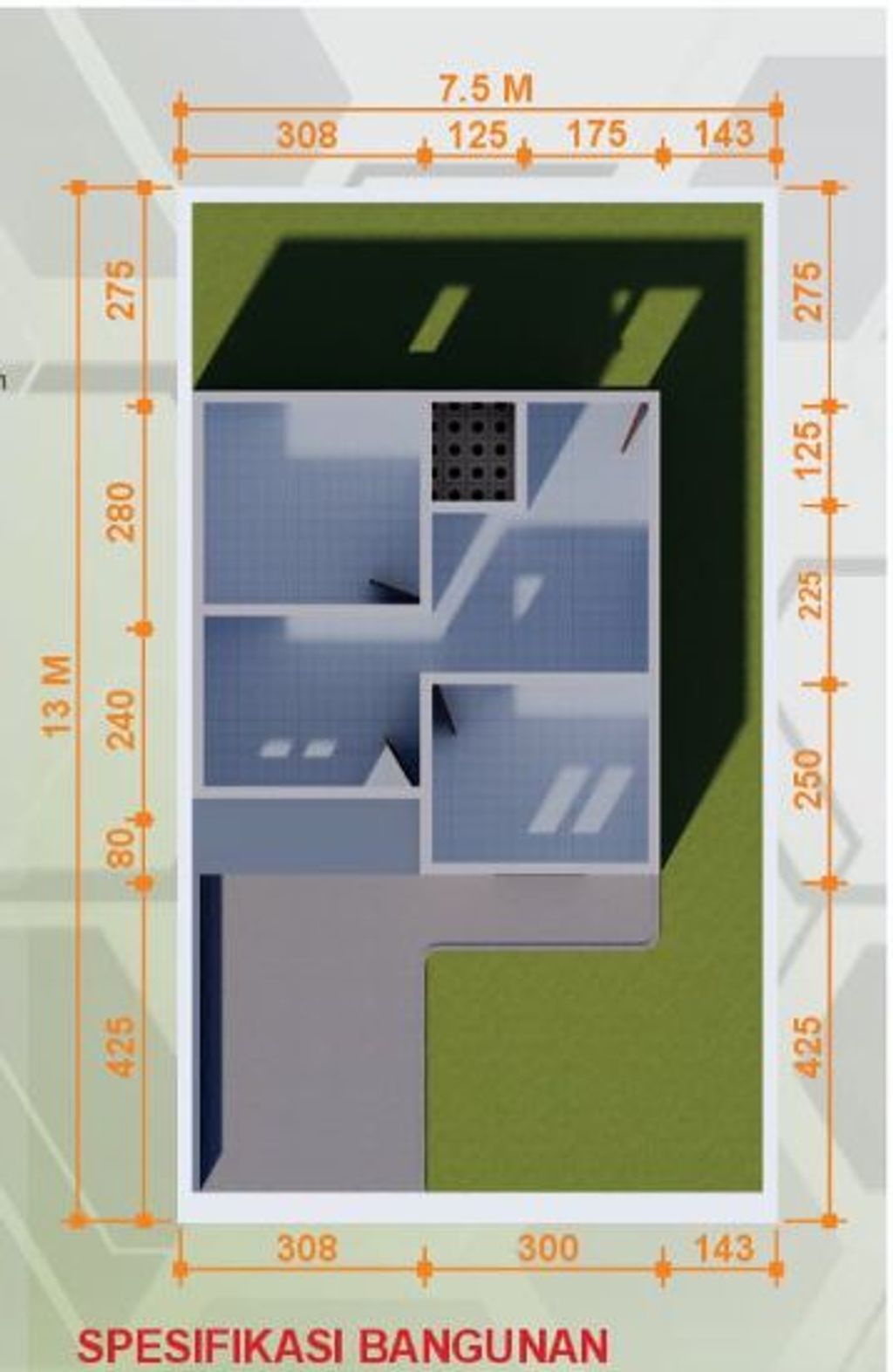 foto denah rumah tipe 36 m2 perumahan NUR EMPAT TAHAP 7