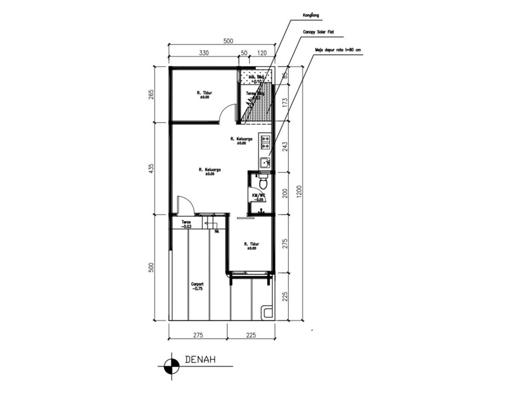 foto denah rumah tipe 38 1 lantai (452) perumahan G-Land Ciwastra Park 2