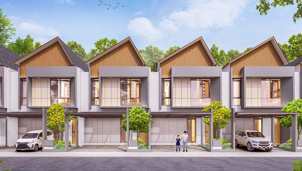 foto tampak rumah tipe Alindra perumahan KUTA AMERTA SOREANG