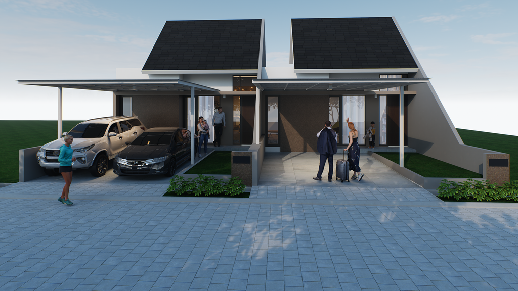 foto tampak rumah tipe New Caladi perumahan Java Residence Krian Cluster 3 Tahap 3