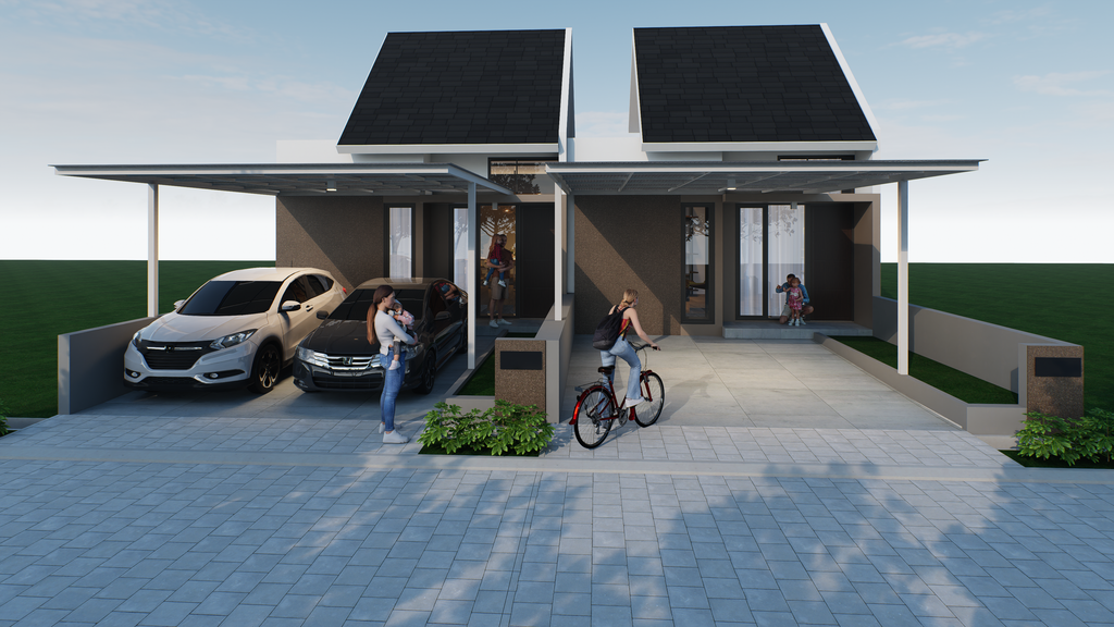 foto tampak rumah tipe New Camar perumahan Java Residence Krian Cluster 3 Tahap 3