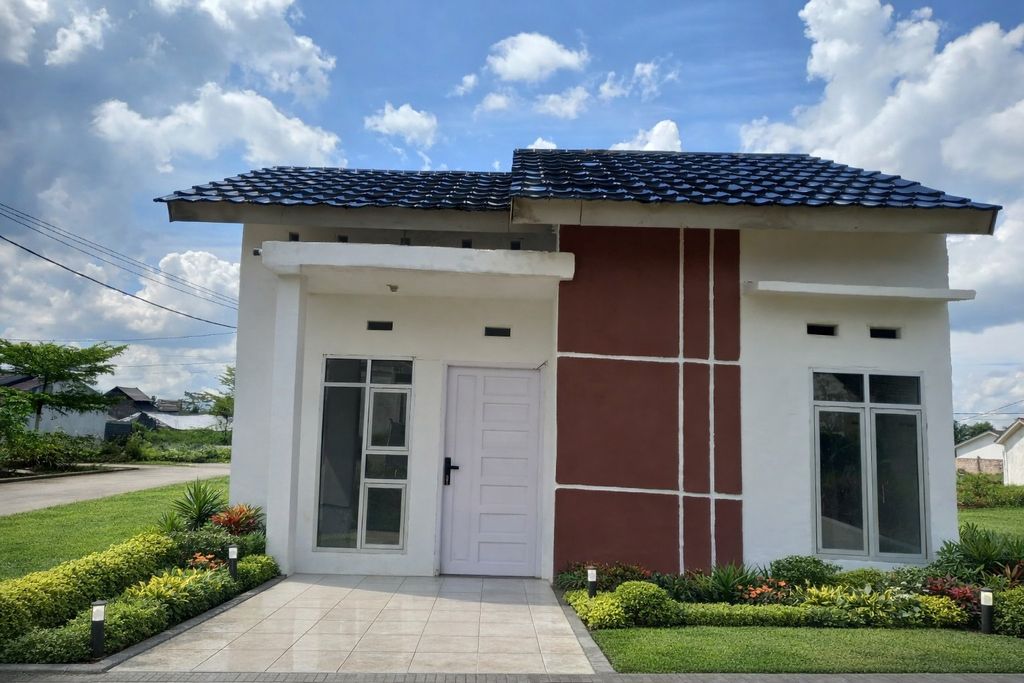 foto tampak rumah tipe subsidi premium perumahan Palem Emas