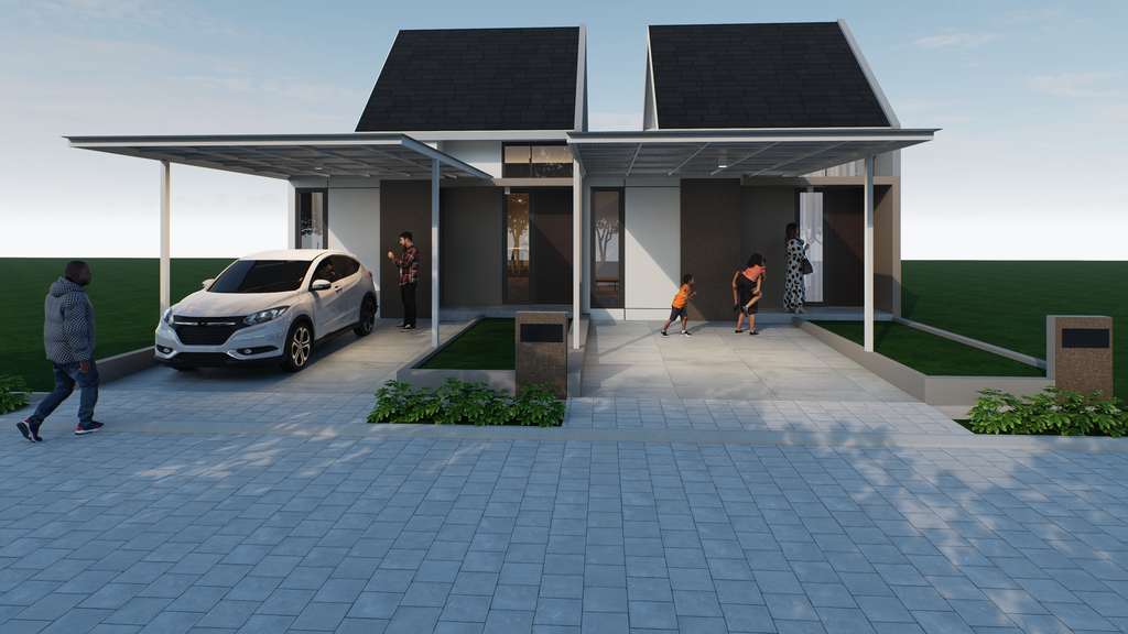 foto tampak rumah tipe New Cica perumahan Java Residence Krian Cluster 3 Tahap 3