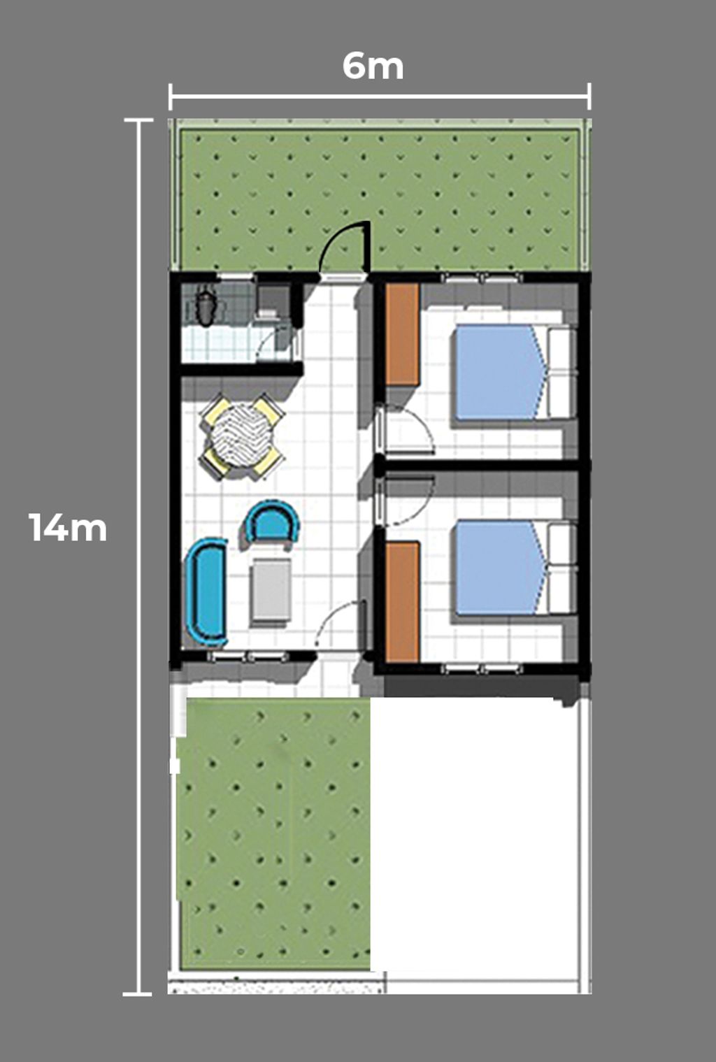 foto denah rumah tipe Orlin 2 perumahan THE SCANDI 2