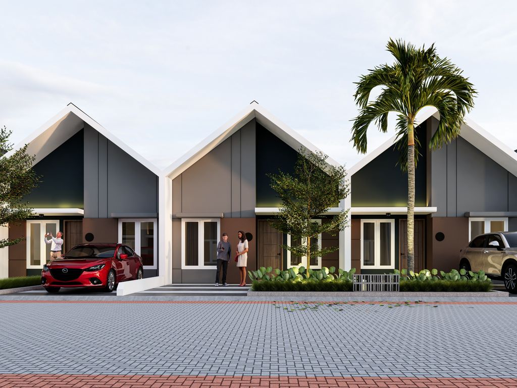 foto tampak rumah tipe Orlin 1 perumahan THE SCANDI 2